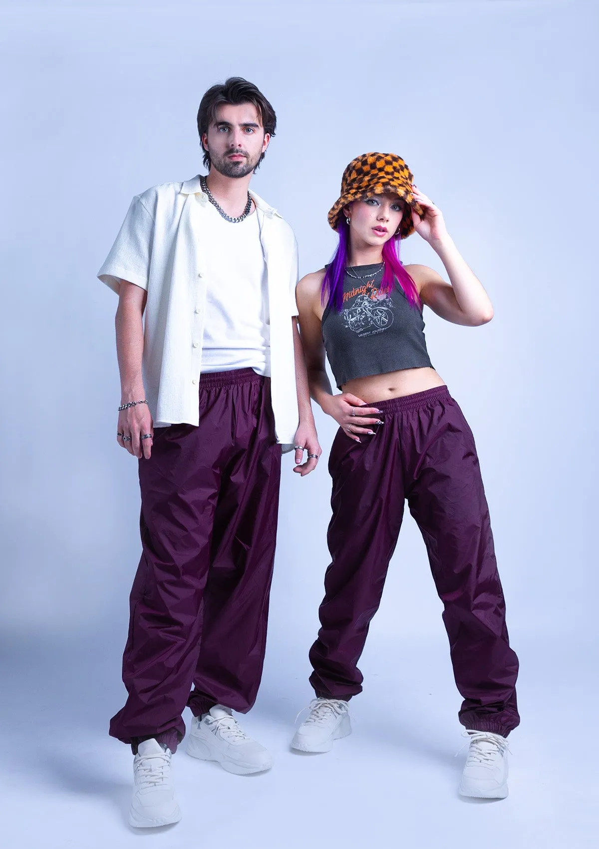 118T Unisex Cuffed Nylon Jogger - Maroon