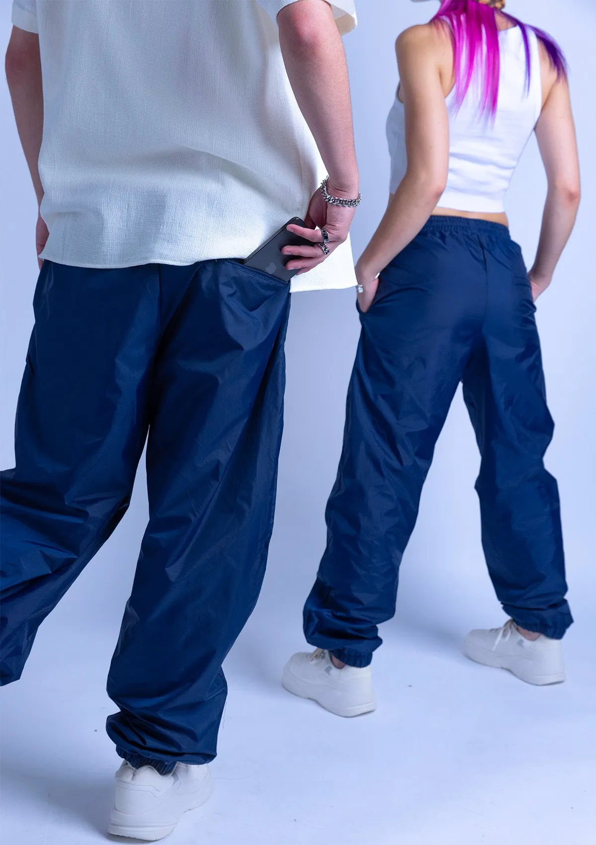 118T Unisex Cuffed Nylon Jogger - Navy Blue