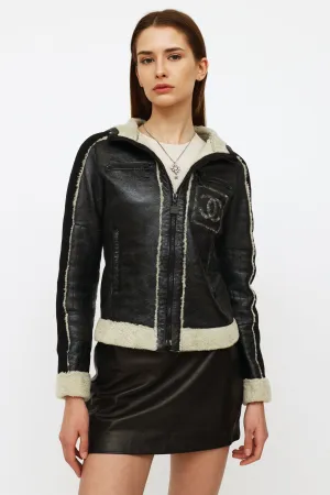 2008 Black Leather & Shearling Jacket