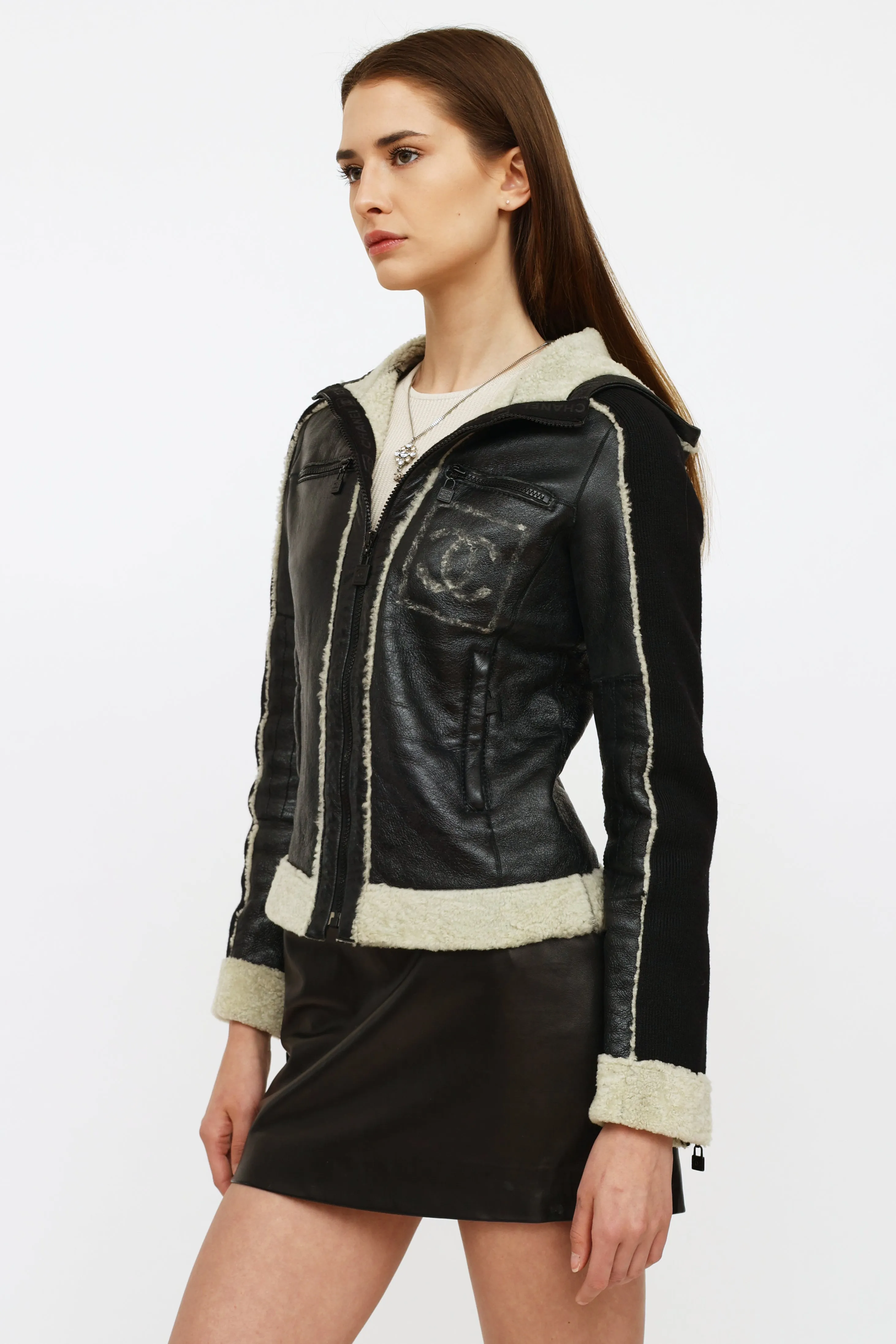 2008 Black Leather & Shearling Jacket