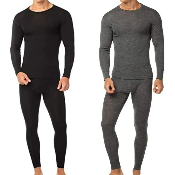 4-Piece: Men's Cotton Fleece Thermal Set