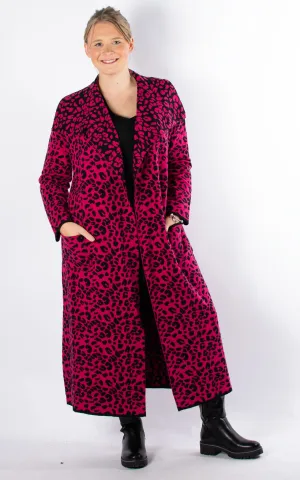 Animal Print Coat | Hot Pink