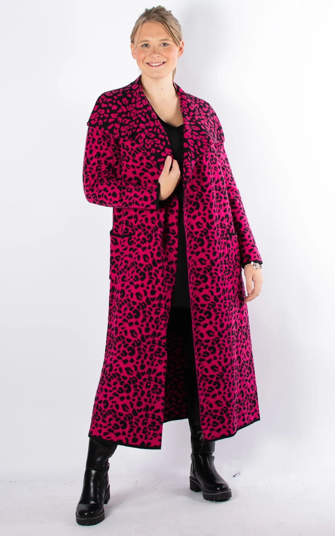 Animal Print Coat | Hot Pink