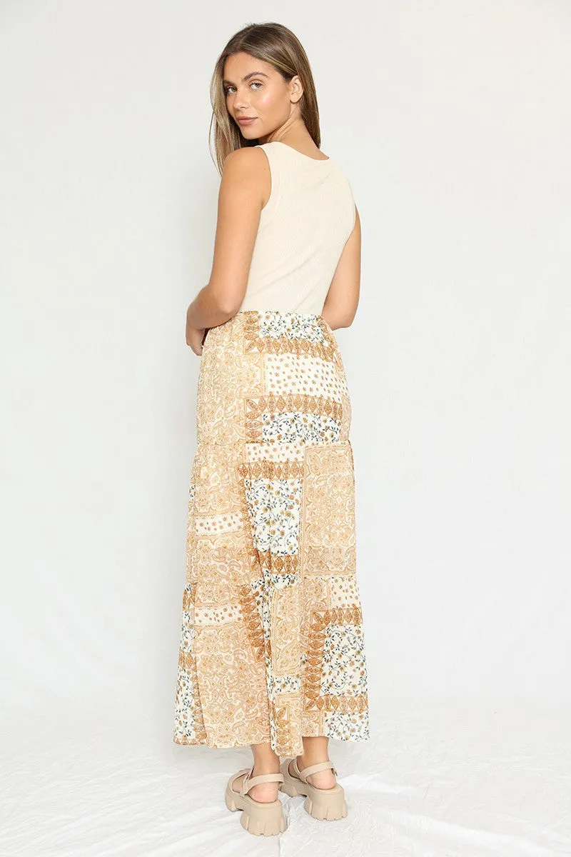 Bandana print maxi skirt