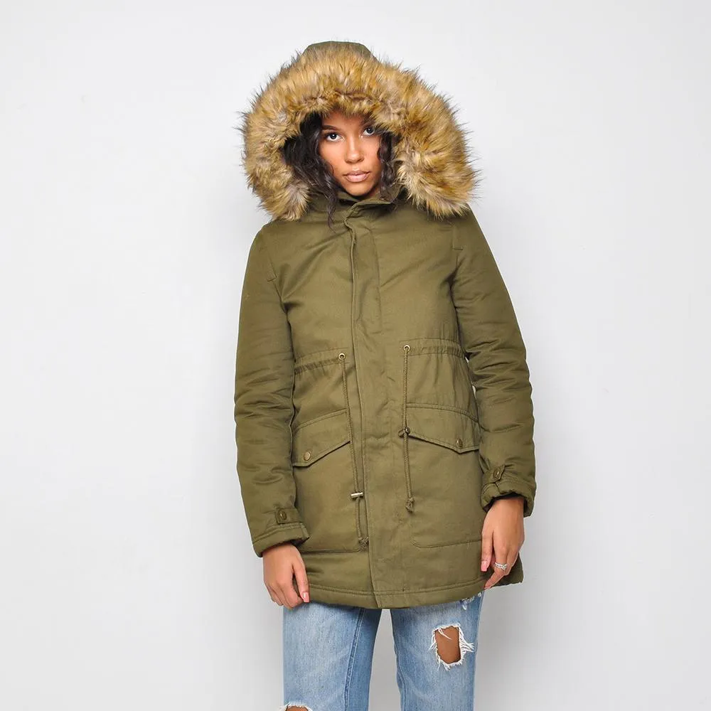 Bellfield - Womens Parka Coat - Green