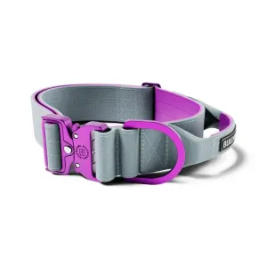 BullyBillows - 5CM LIGHTER COMBAT® COLLAR | WITH HANDLE RATED CLIP - PURPLE & METAL GREY