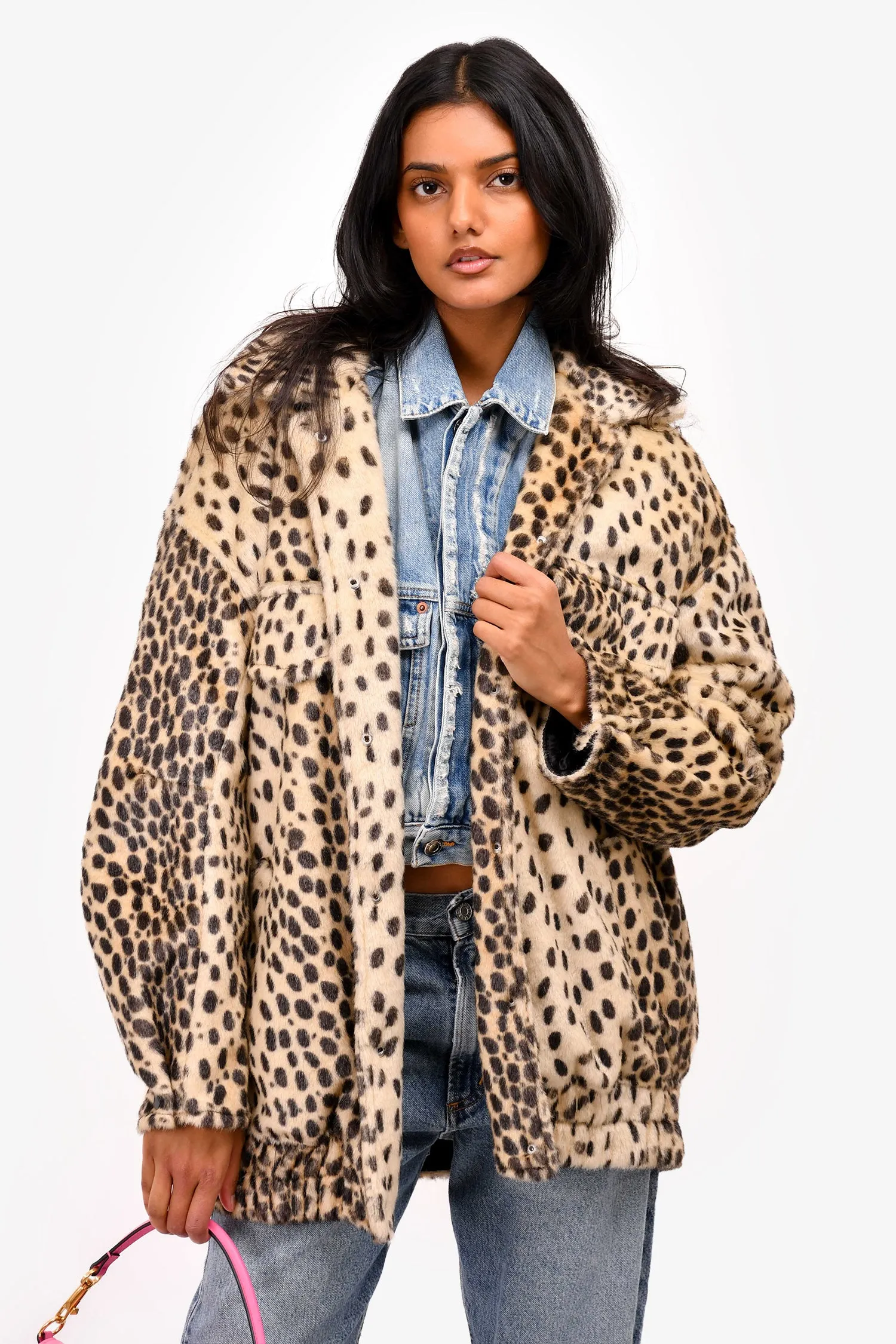 By Malene Birger Leopard Print Faux Fur Coat Size 40