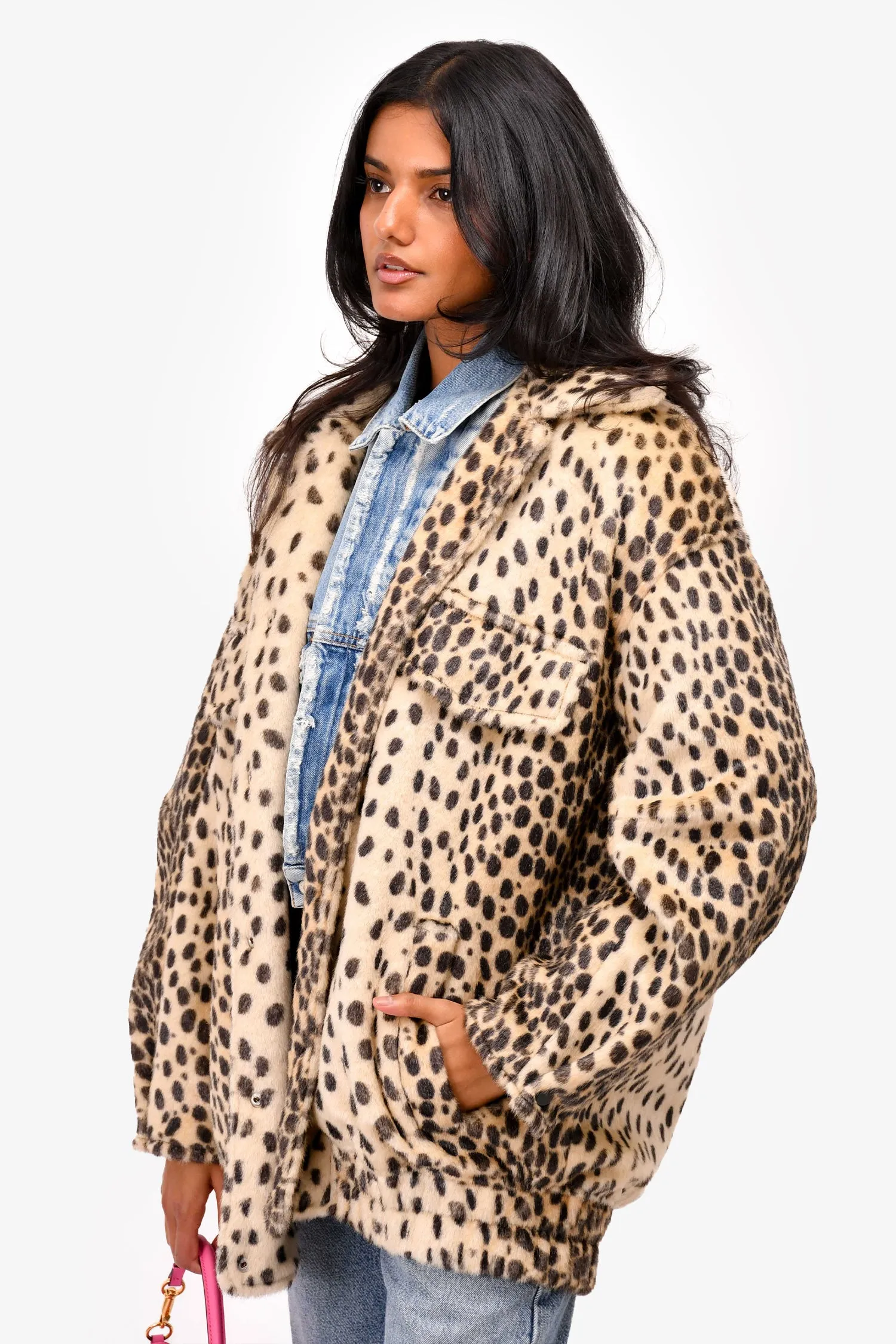 By Malene Birger Leopard Print Faux Fur Coat Size 40