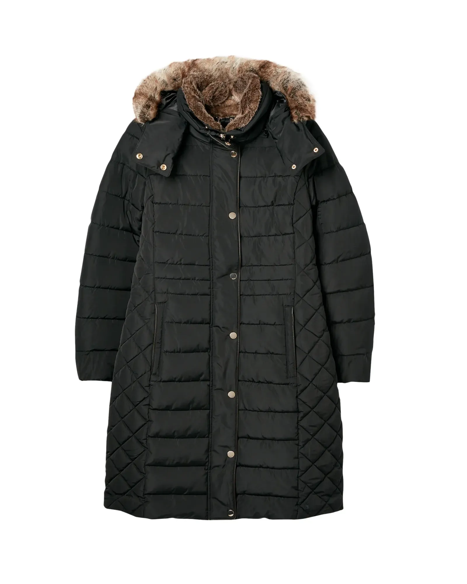 Charlington Black Showerproof Longline Padded Coat