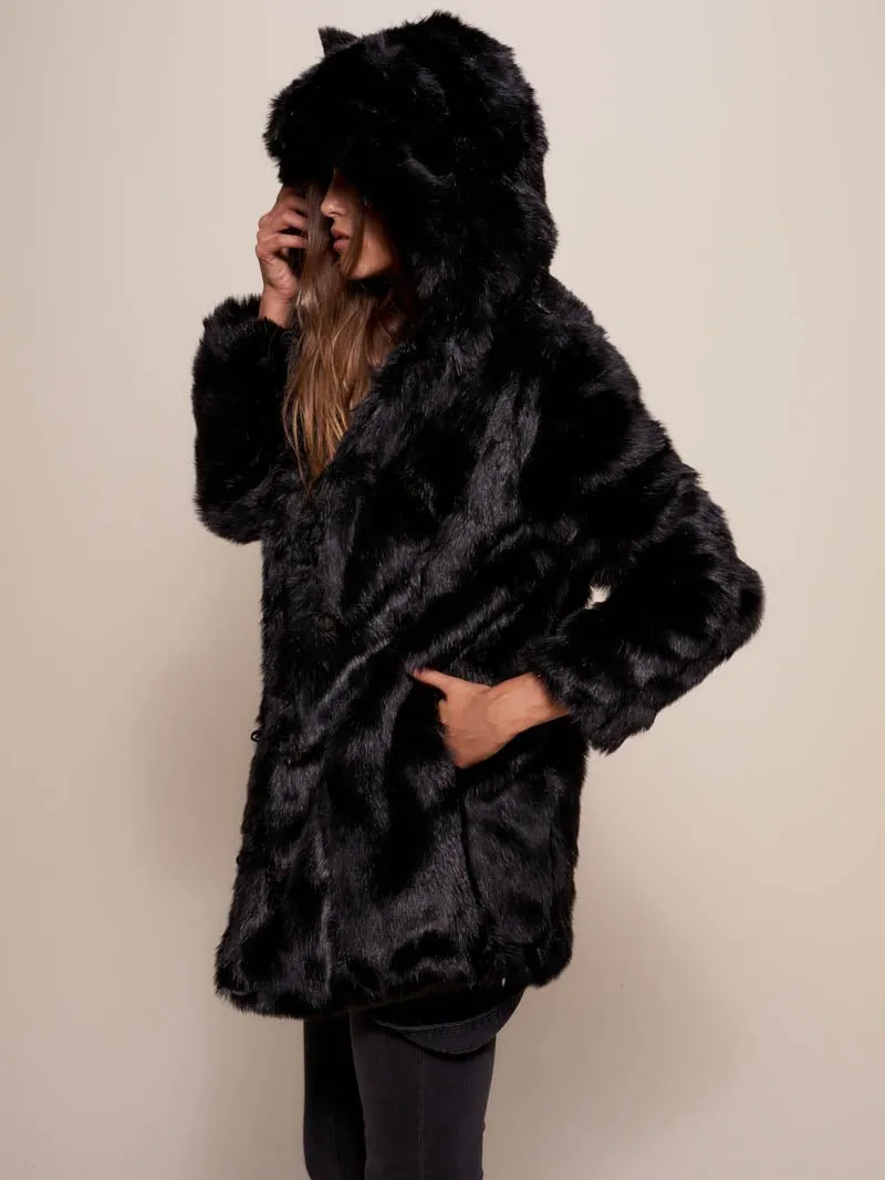 Classic Women's Faux Fur Coat | Black Panther