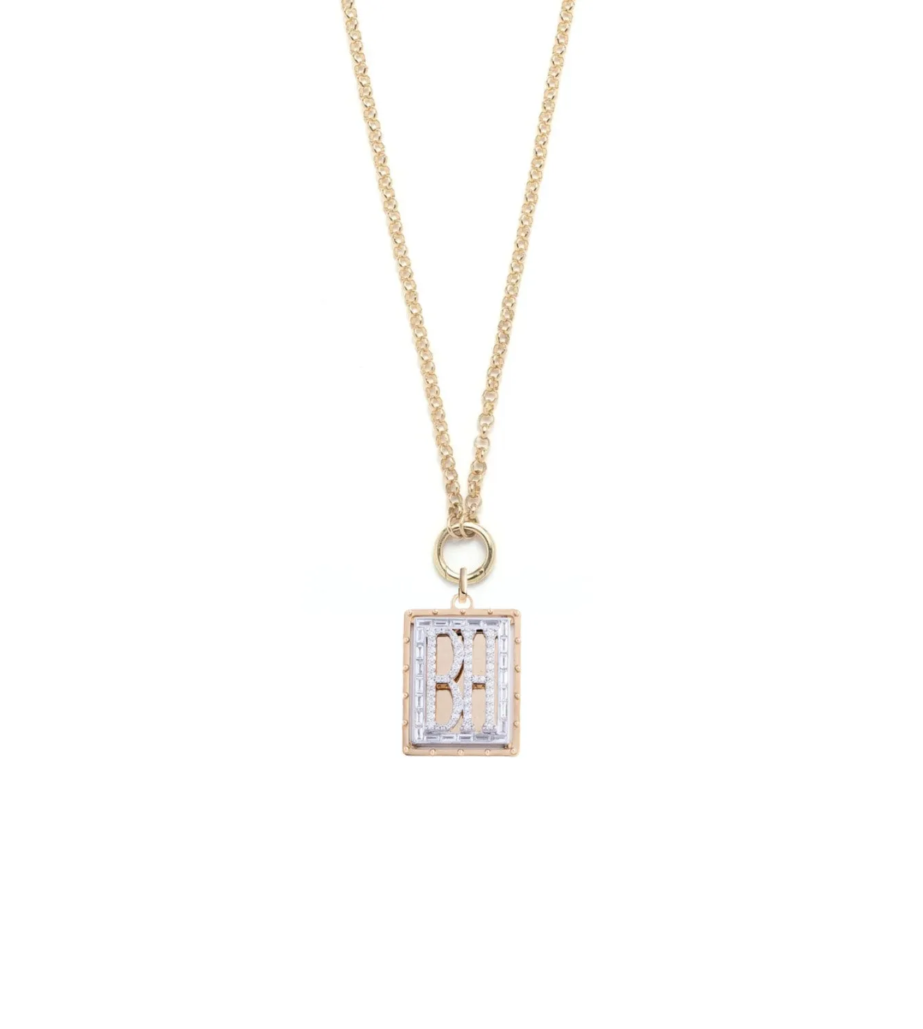 Custom Diamond Initial : Refined Clip Open Chain Necklace