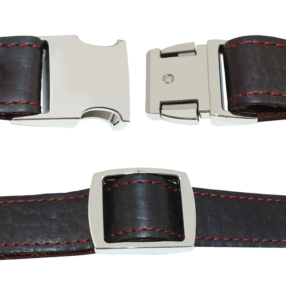 Customized Genuine Leather Dog Collar - Engrave Your Pet's ID