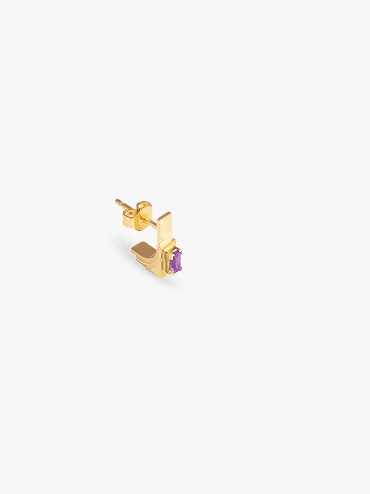 Earring Refined Brutalism Amethyst