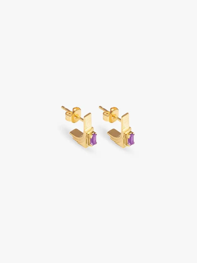 Earring Refined Brutalism Amethyst