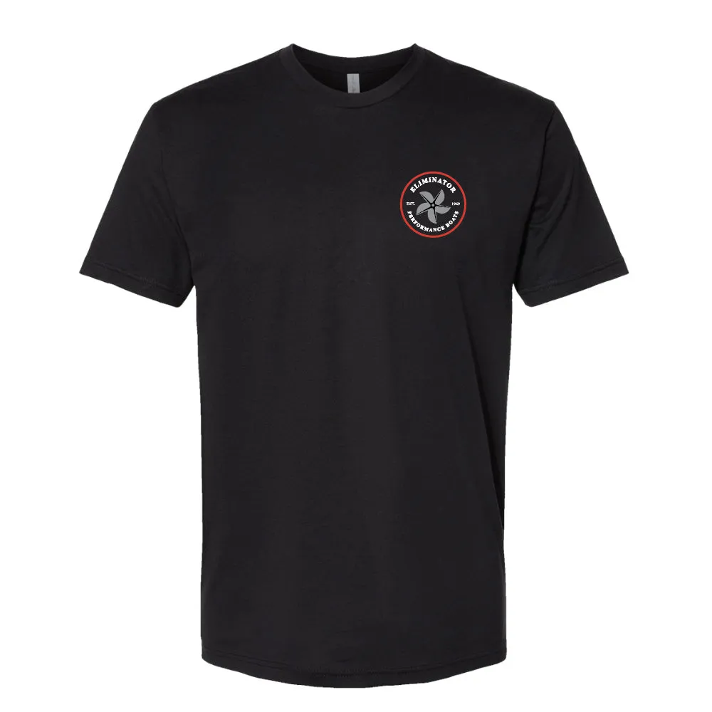 Eliminator Boats Men's Red Prop T-Shirt- Black