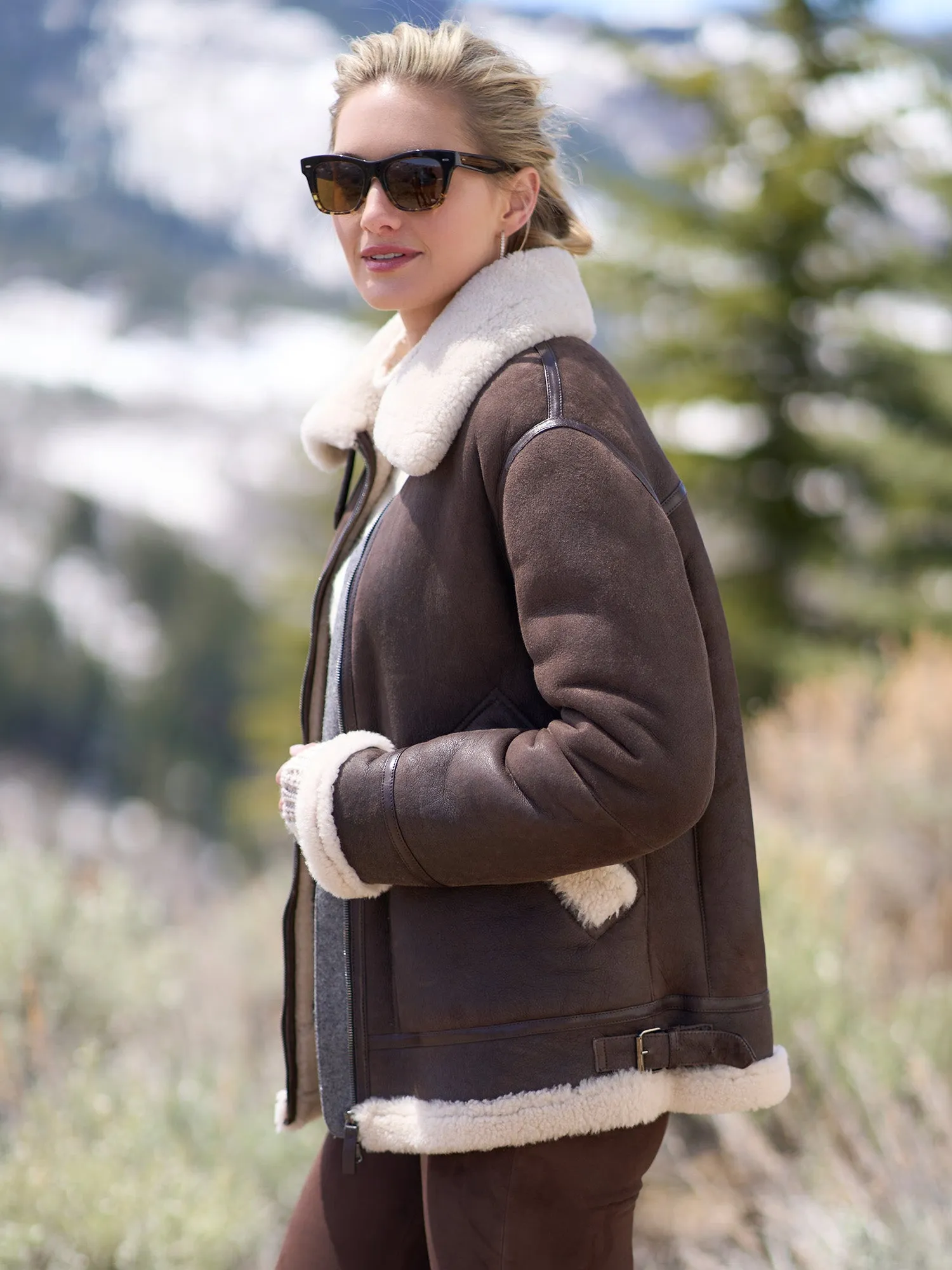 Emilie Shearling Moto Jacket