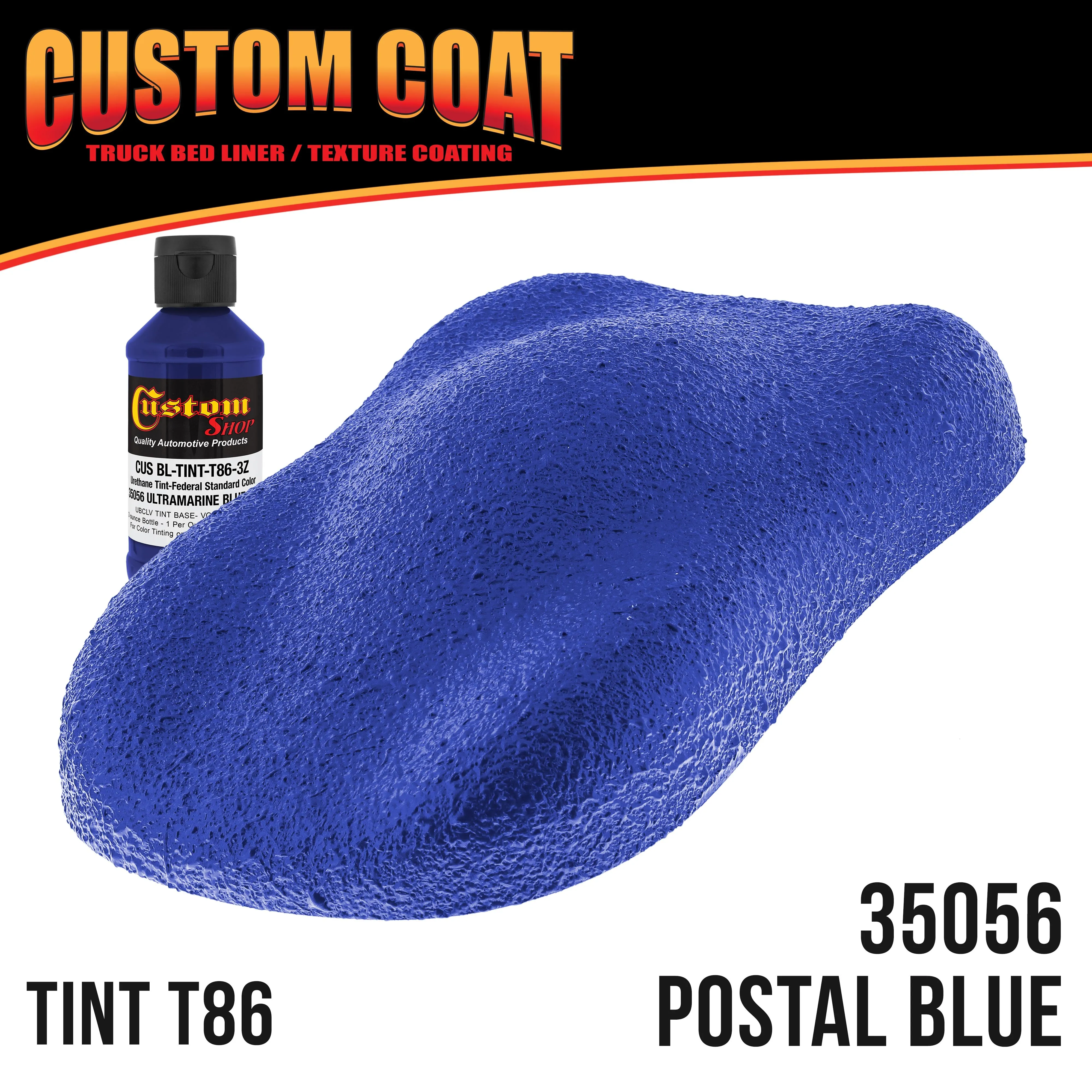 Federal Standard Color #35056 Ultramarine Blue T86 Urethane Roll-On, Brush-On or Spray-On Truck Bed Liner, 1 Gallon Kit with Roller Applicator Kit