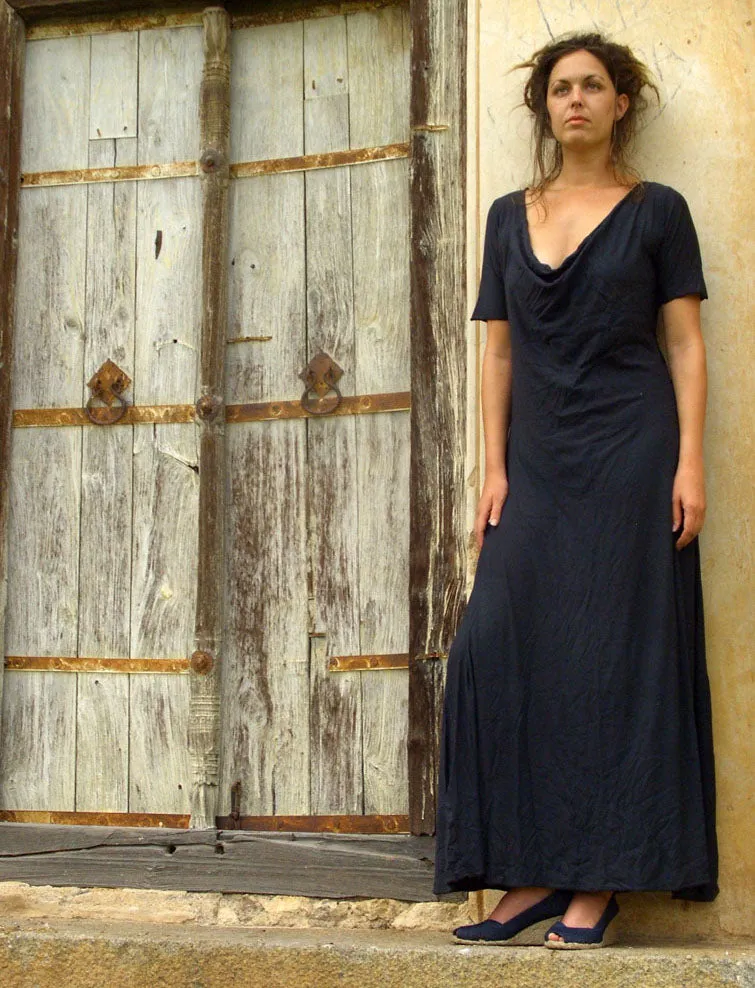 Float Neck Simplicity Long Dress