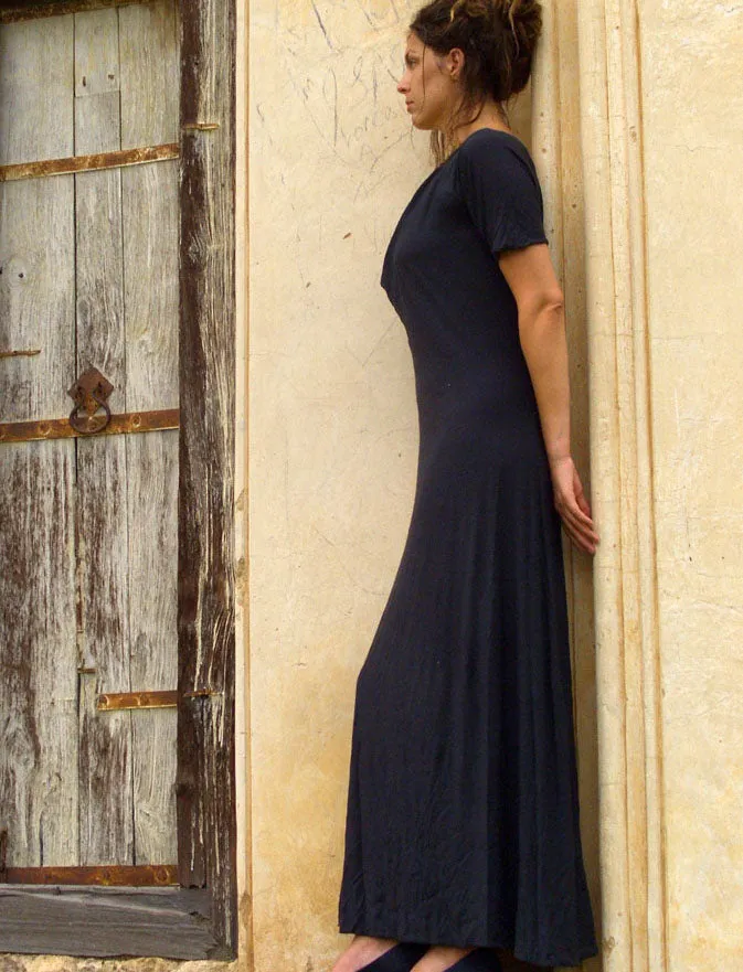 Float Neck Simplicity Long Dress