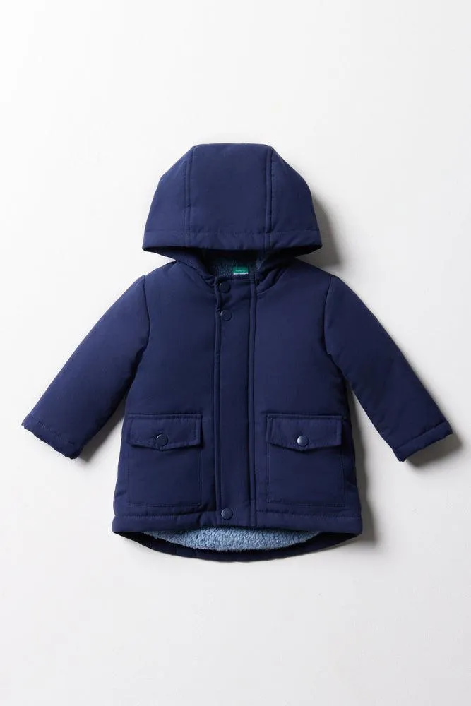 Hooded Parka Jacket Navy