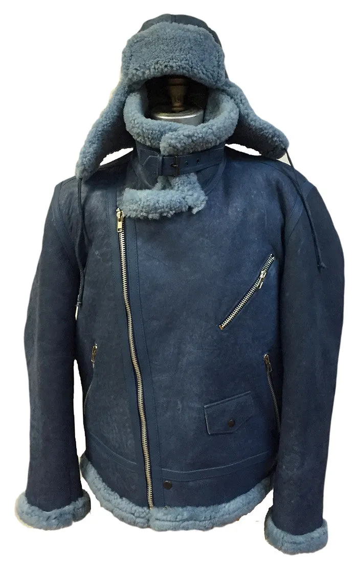 Jakewood - Shearling & Cow Racing Aviator Jacket