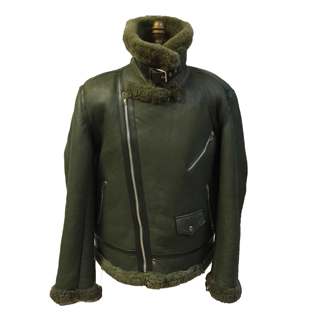 Jakewood - Shearling & Cow Racing Aviator Jacket