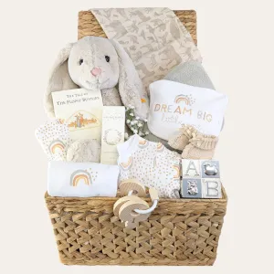 Large Baby Gifts Basket Organic Love & Bunny Cuddles