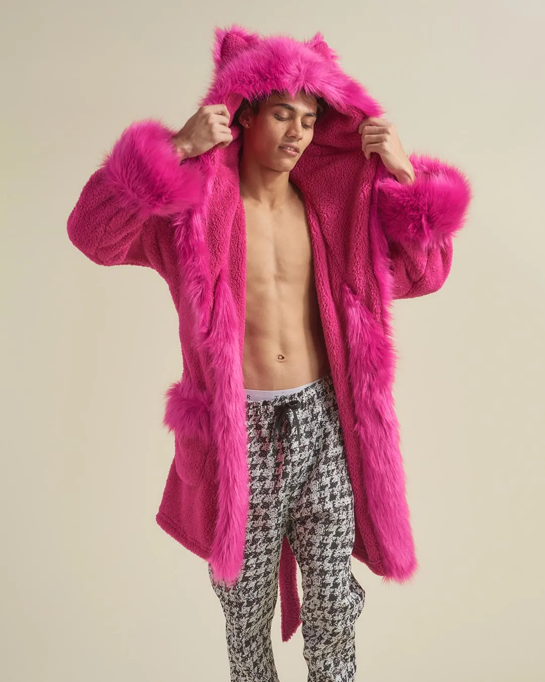 Lipstick Wolf Classic Short Faux Fur Robe | Men's