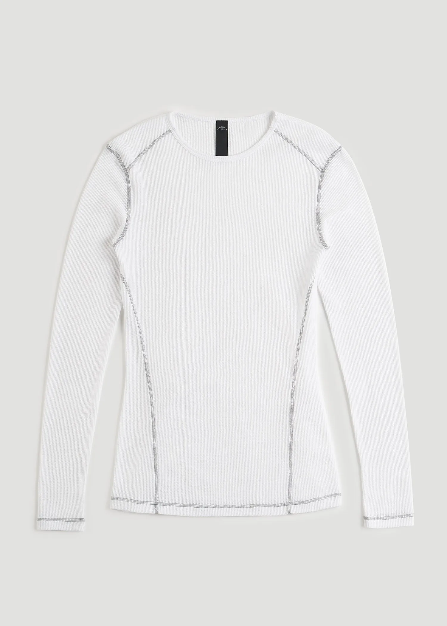 LJ&S Long Thermal Undershirt for Tall Men in White