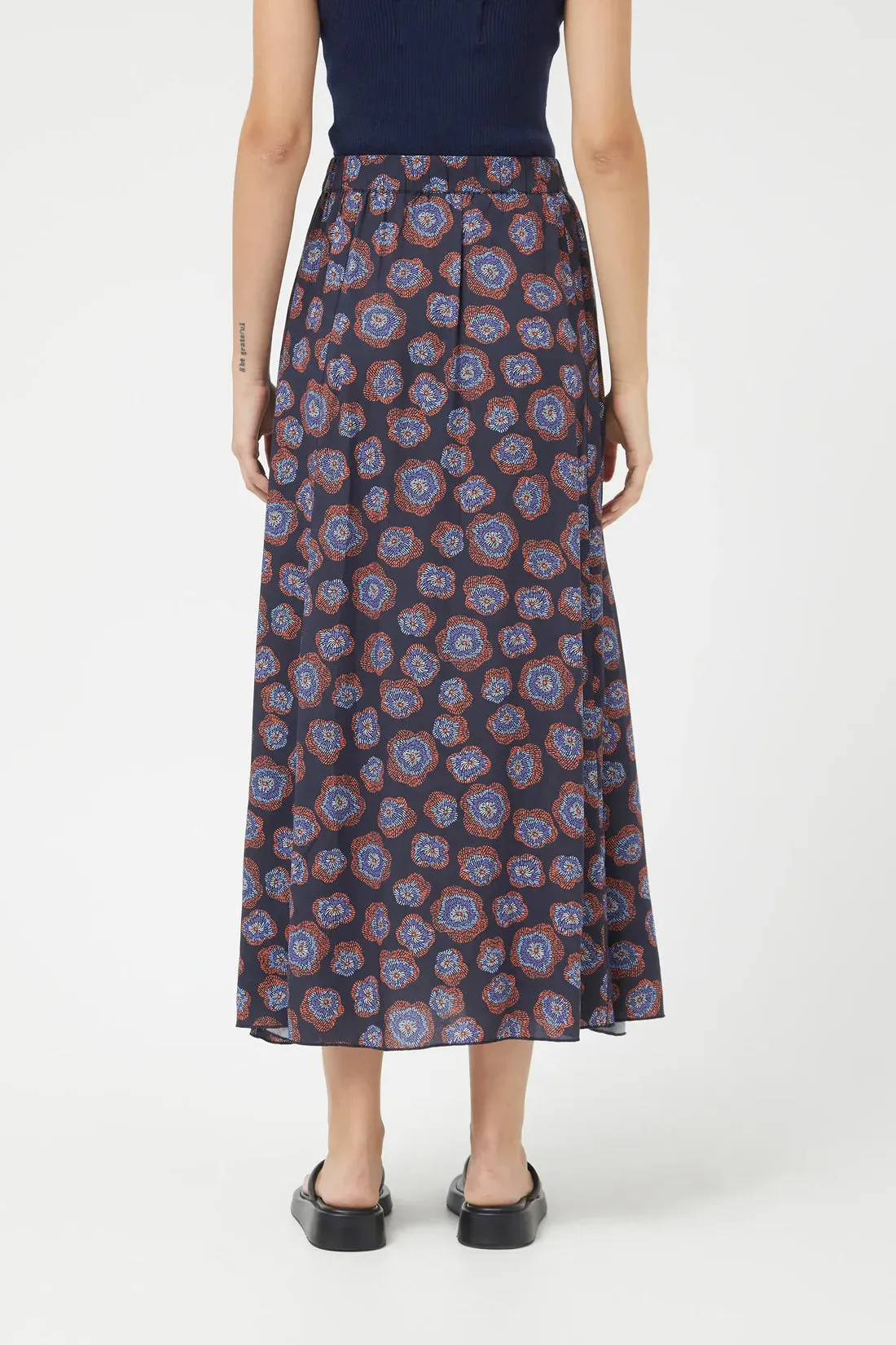 Long Floral Jacaranda Skirt