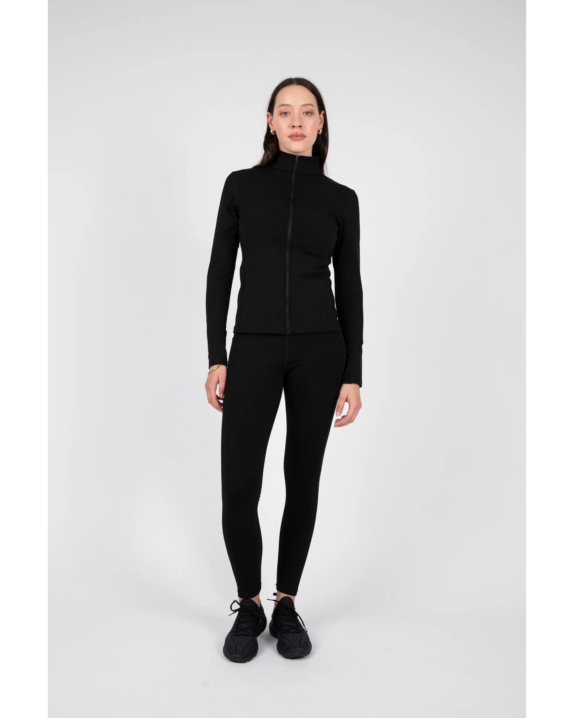 Marlow Active Thermo Fleece Full Zip Long Sleeve - Black