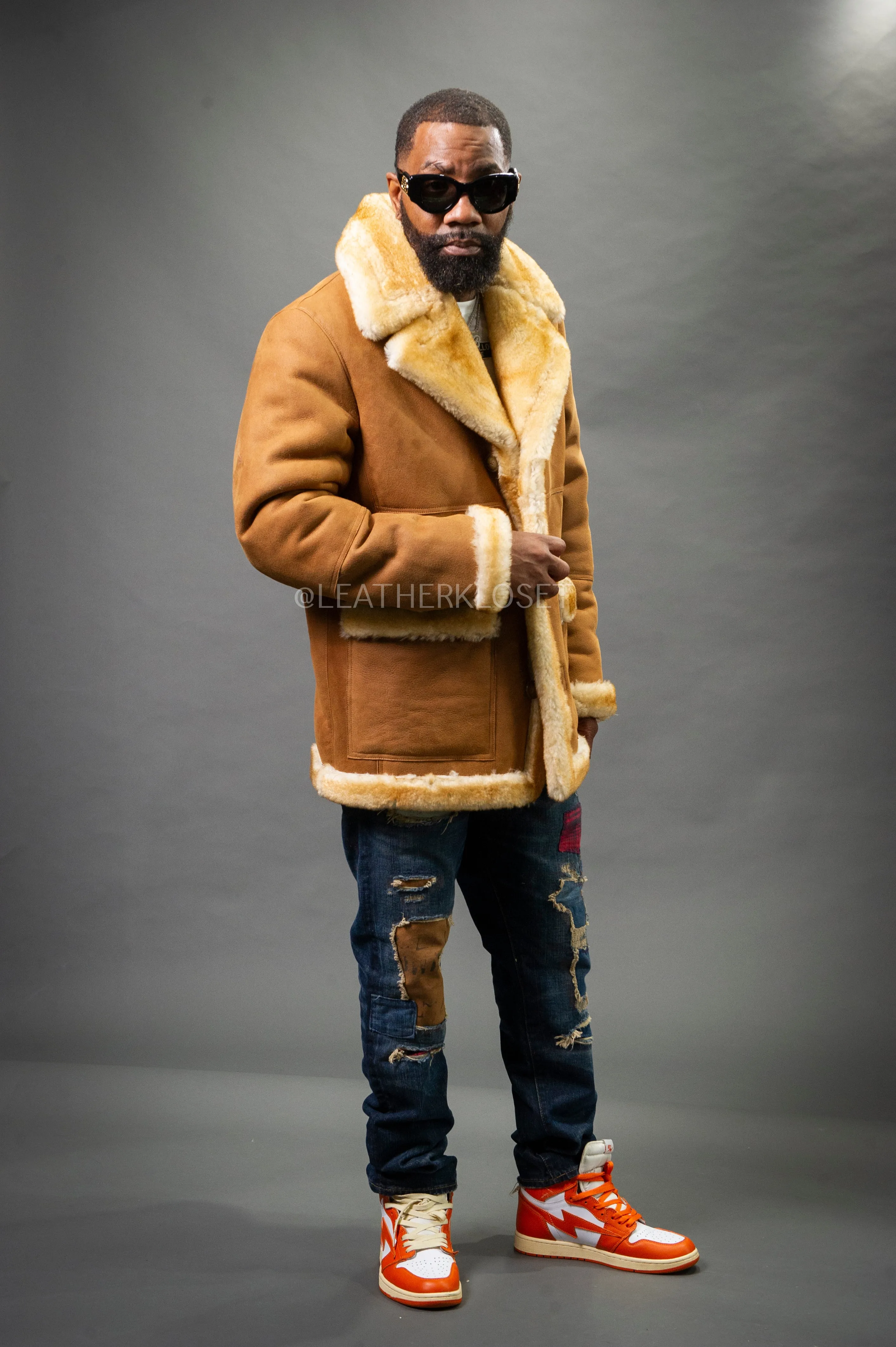 Men's Asher Sheepskin Shearling Coat [Tan]