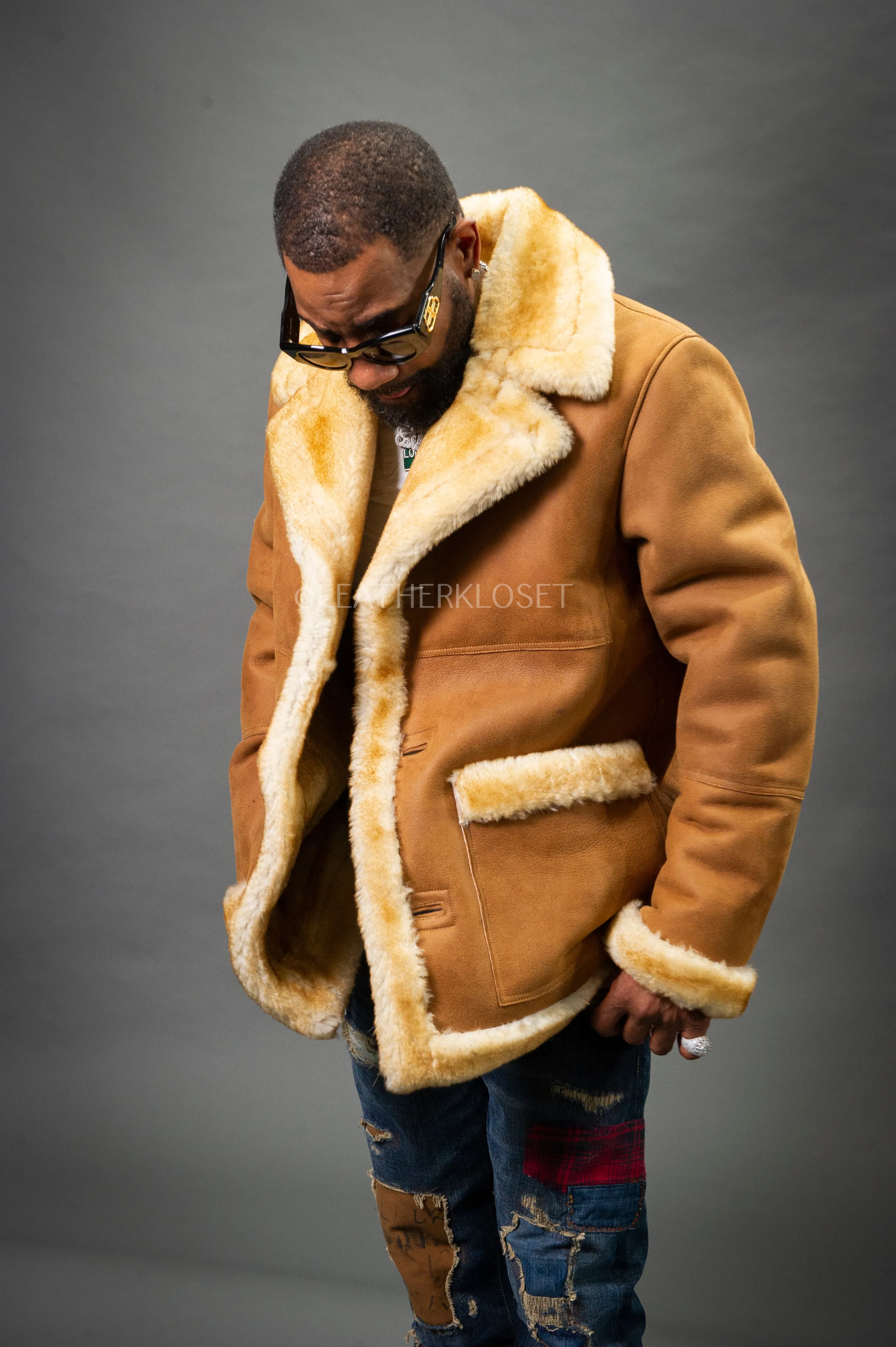 Men's Asher Sheepskin Shearling Coat [Tan]