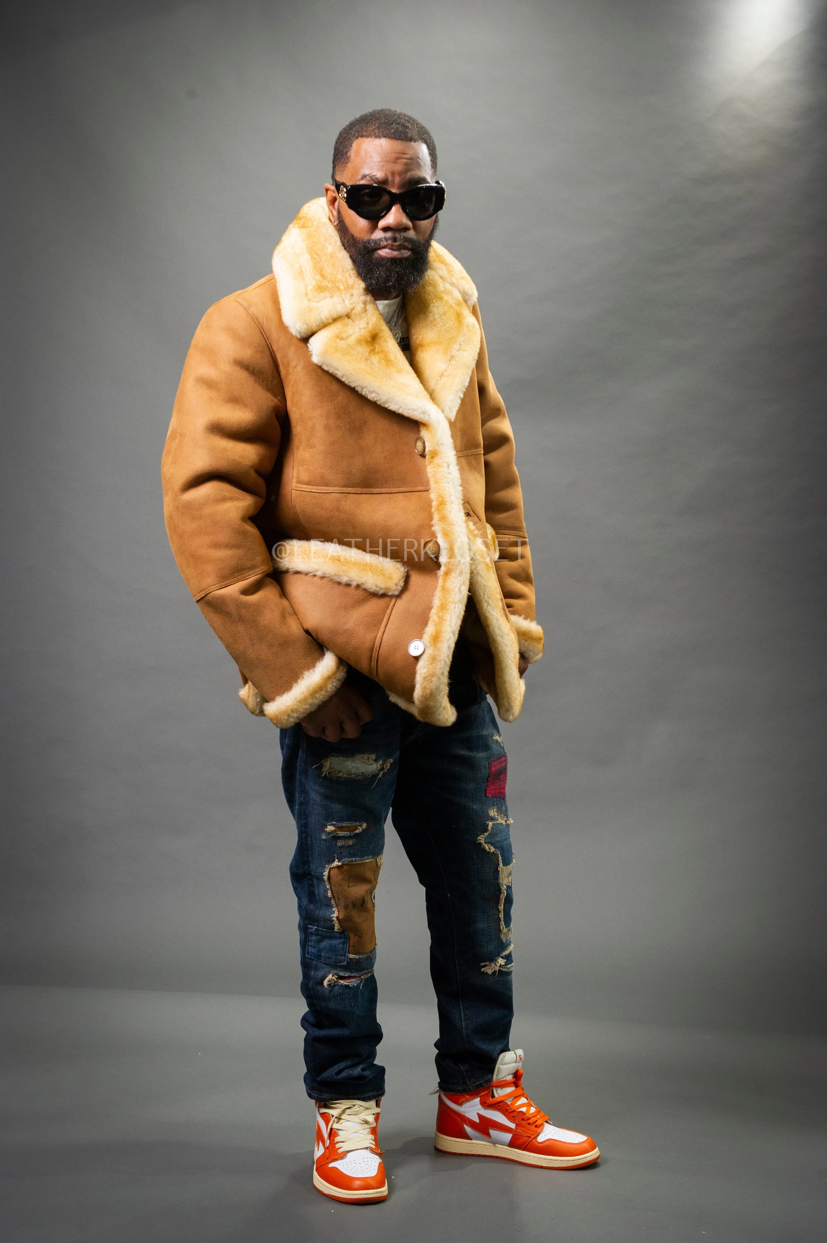 Men's Asher Sheepskin Shearling Coat [Tan]