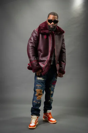 Men's B-3 Bomber Classic Sheepskin Shearling [Burgundy]