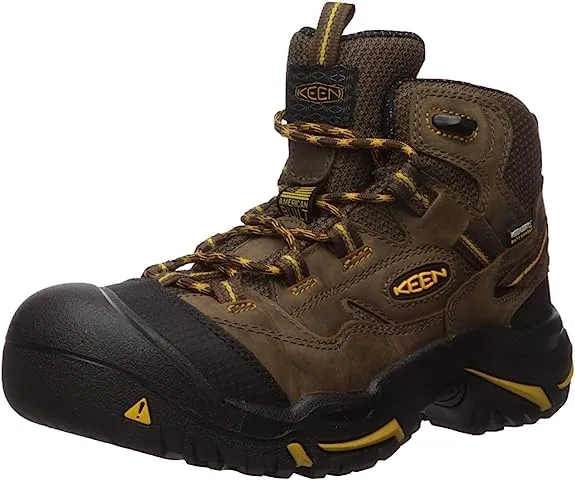 Men's Keen Brown/Tawny Olive Utility WP, EH, SR, Mid Hiker Soft Toe Boot (U.S.A. Built)