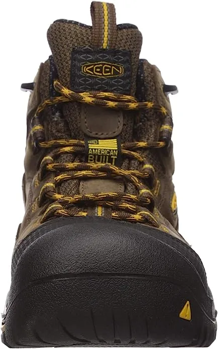 Men's Keen Brown/Tawny Olive Utility WP, EH, SR, Mid Hiker Soft Toe Boot (U.S.A. Built)