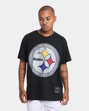 Mitchell & Ness Pittsburgh Steelers Oversized Logo Short Sleeve Vintage T-Shirt Vintage Black