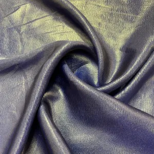 Navy Blue Solid Gold Shimmer Georgrette Satin