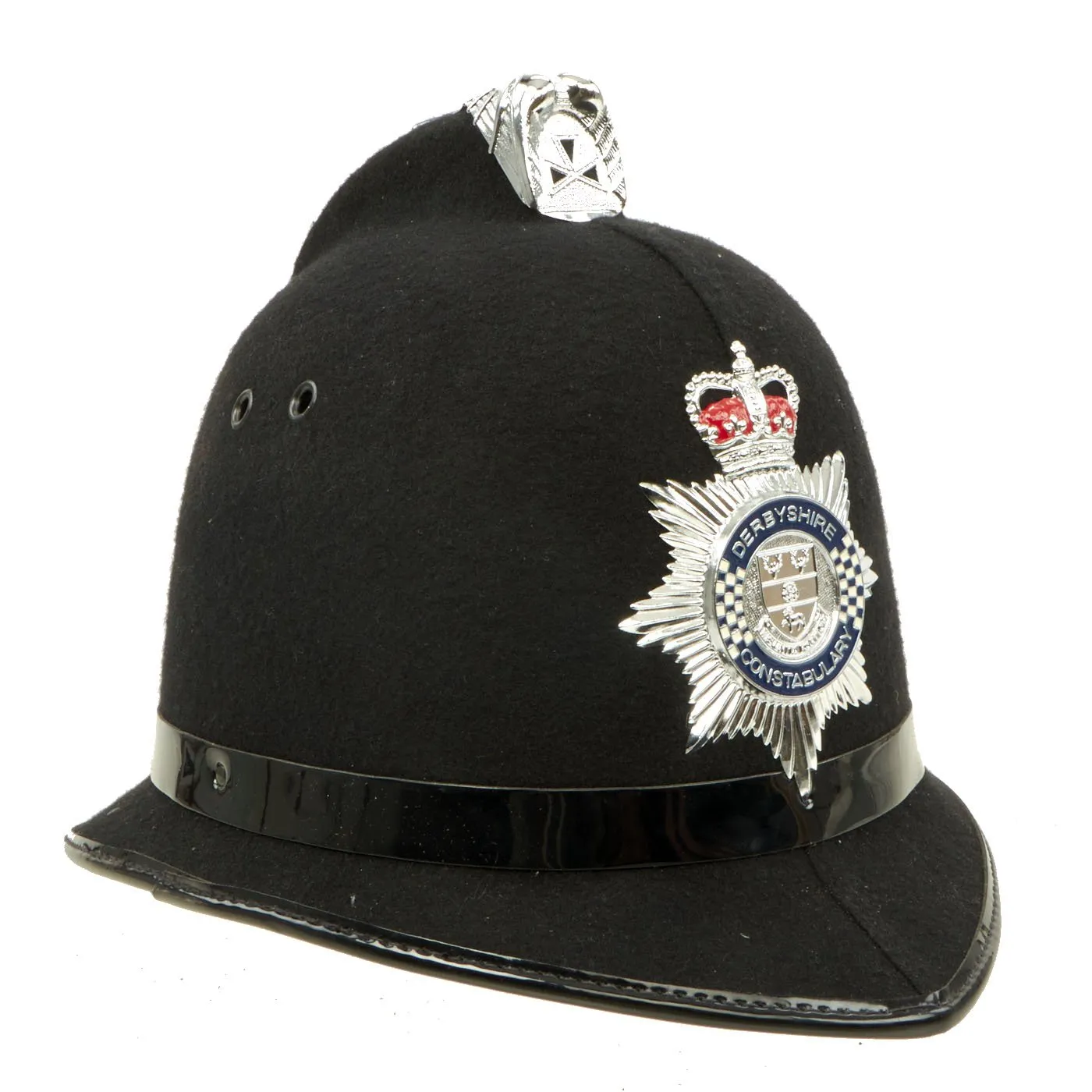 Original British Comb Top Derbyshire Constabulary Bobby Helmet - Formerly Part the Yeoman Warder’s Club Collection