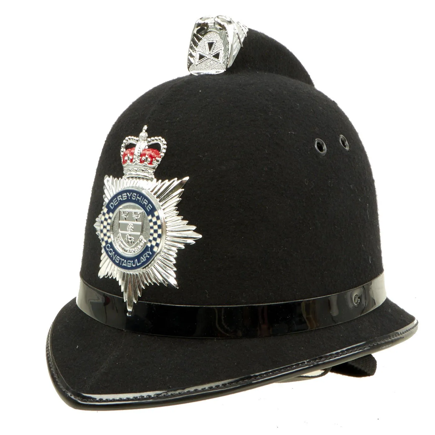 Original British Comb Top Derbyshire Constabulary Bobby Helmet - Formerly Part the Yeoman Warder’s Club Collection