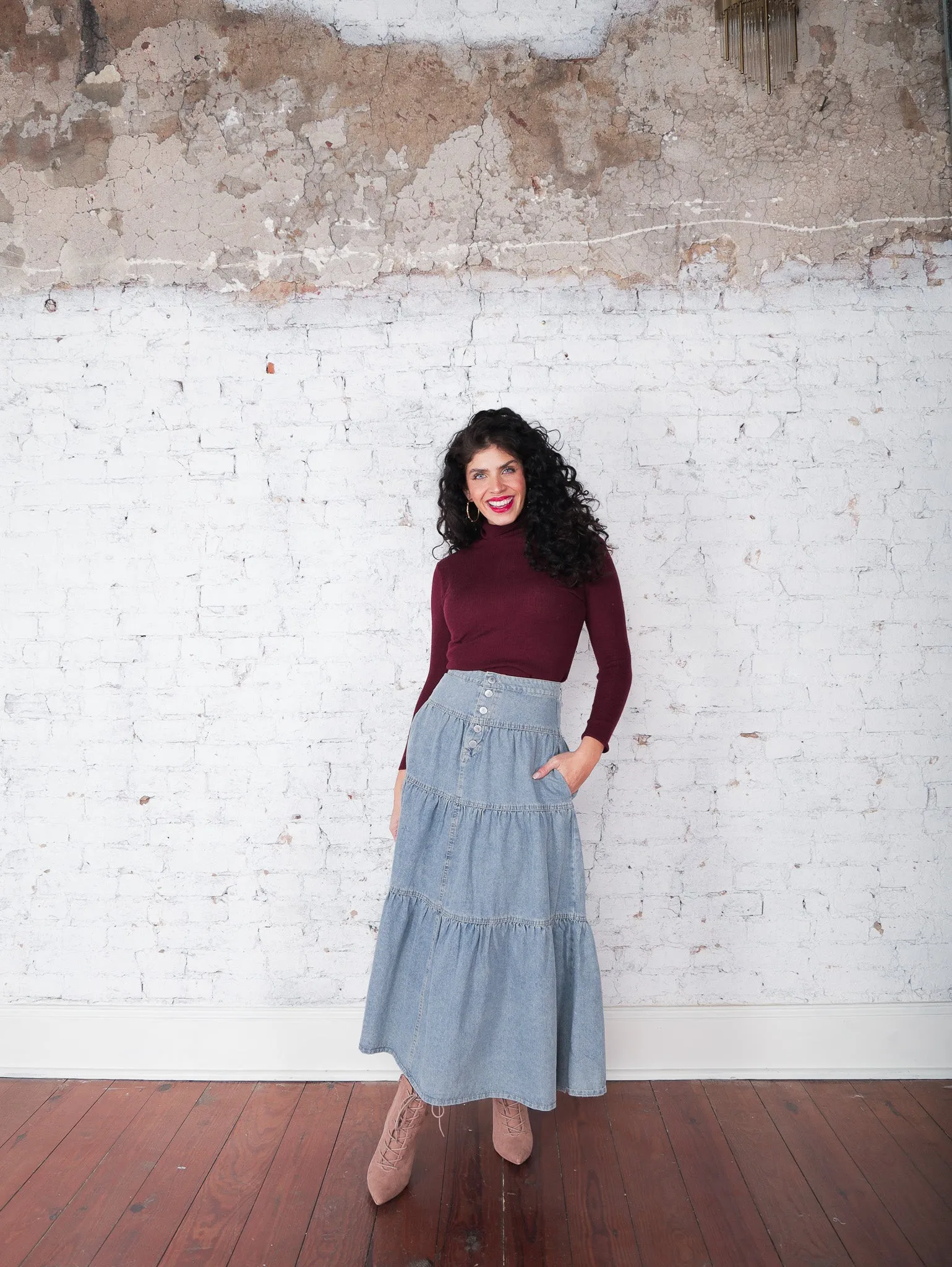 Perry Denim Maxi Skirt