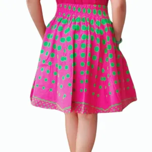 Pink and Green Polka Dot Skirt