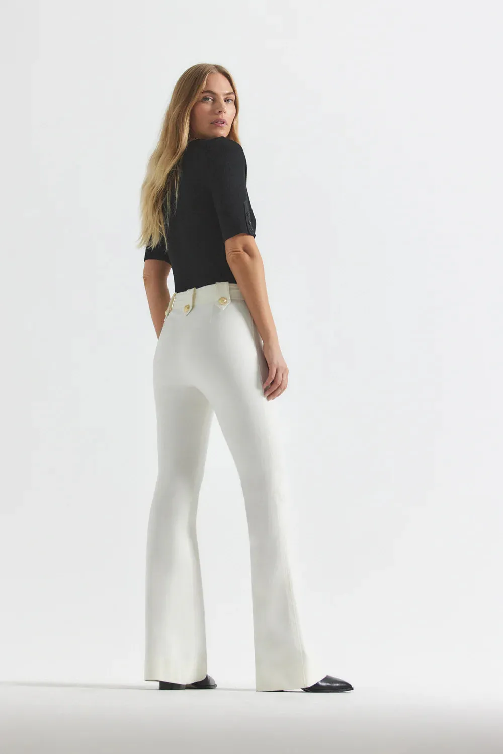 Robertson Flare Trousers - Soft White