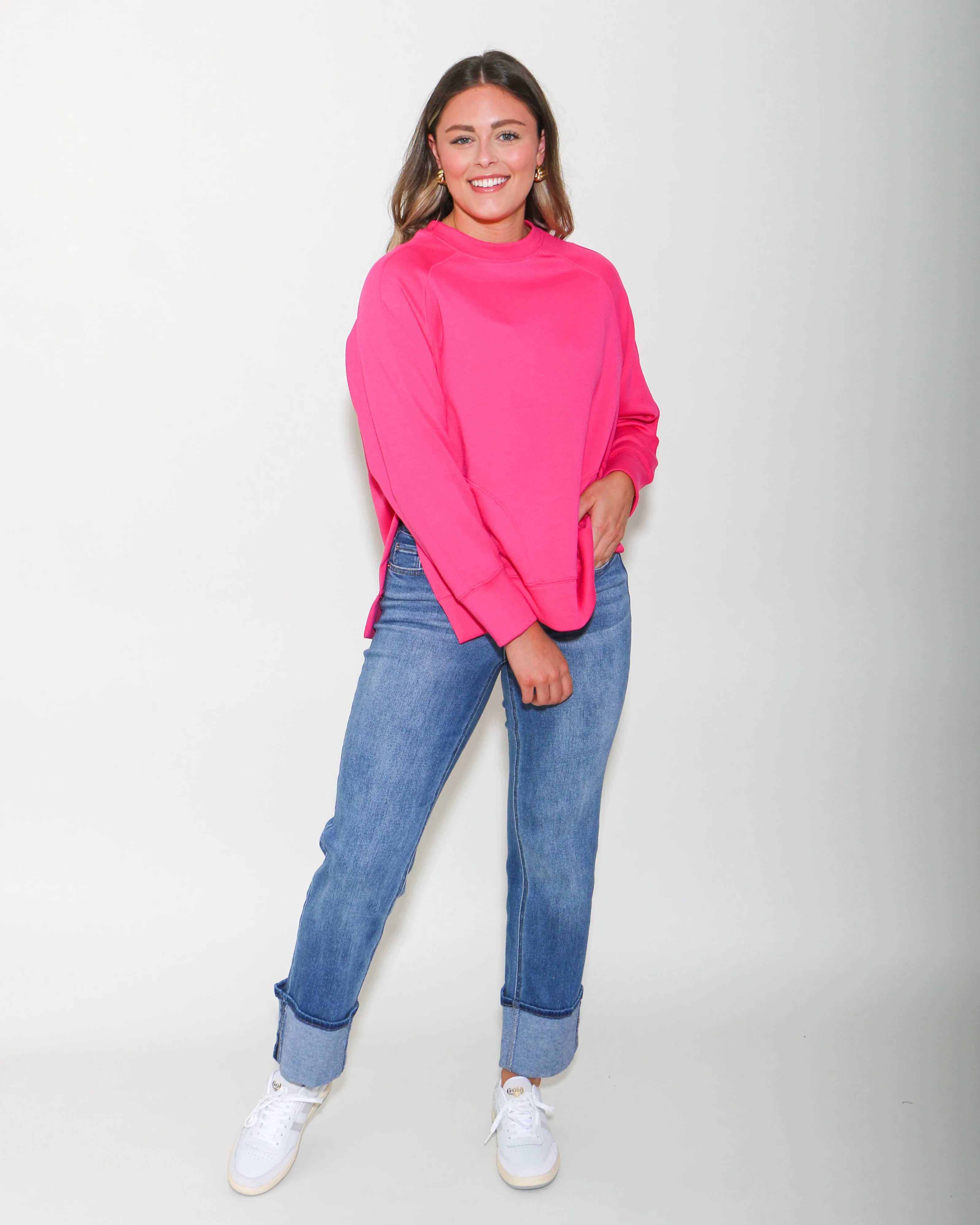 SCUBA ROUND NECK PULLOVER IN PINK