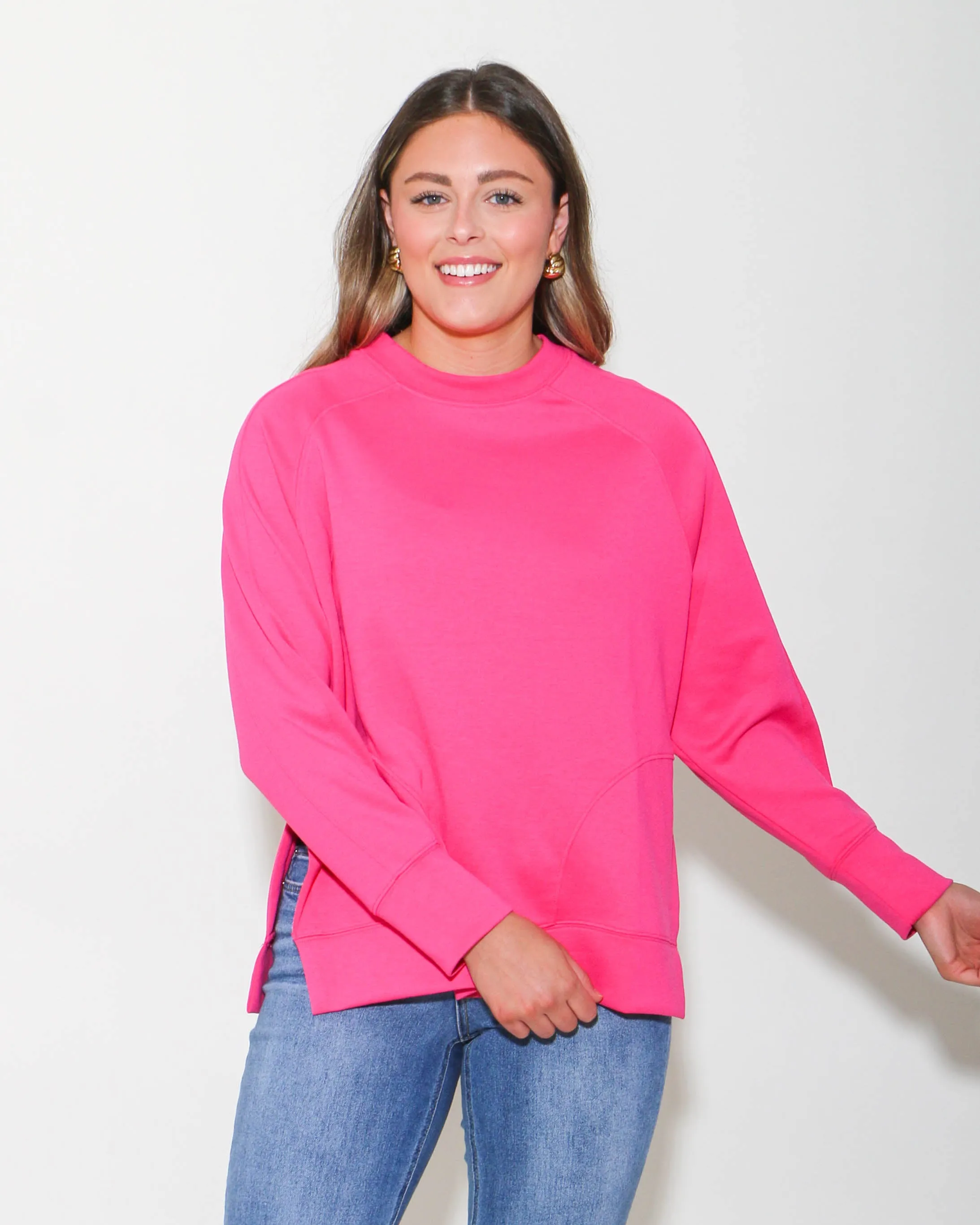 SCUBA ROUND NECK PULLOVER IN PINK