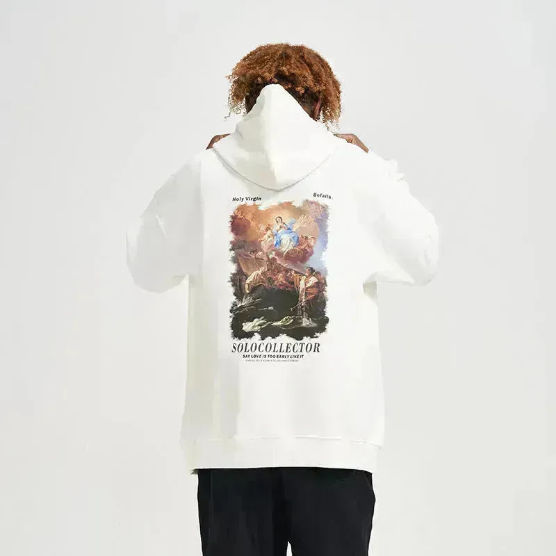 Solo Collector Printed  Drawstring Pullover Hoodie Sweatshirt Men