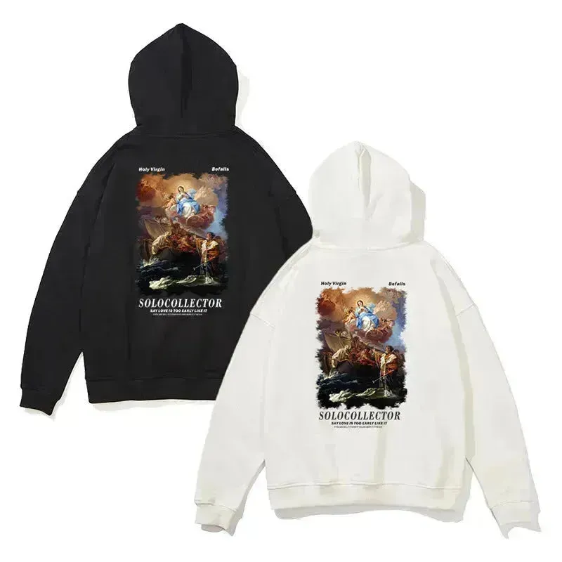 Solo Collector Printed  Drawstring Pullover Hoodie Sweatshirt Men