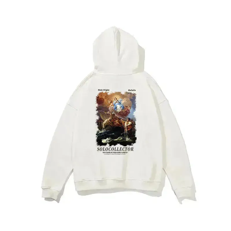 Solo Collector Printed  Drawstring Pullover Hoodie Sweatshirt Men