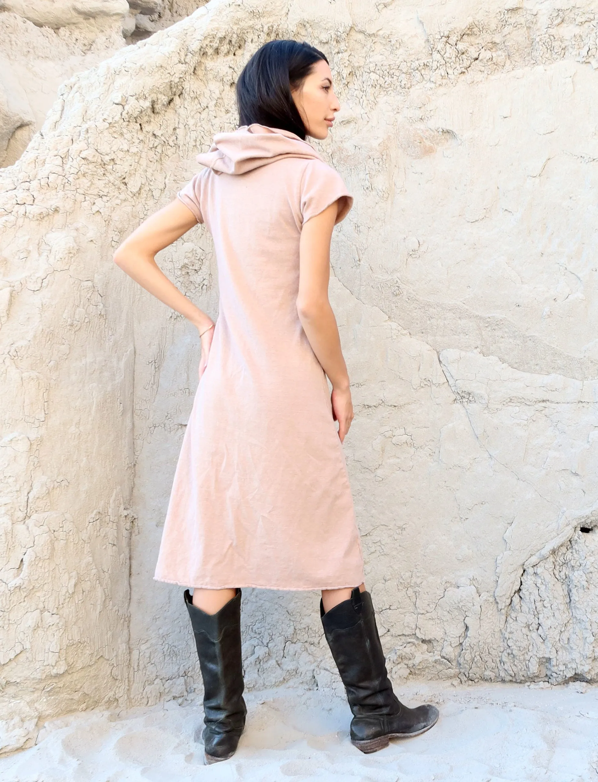 Super Cowl Simplicity Below Knee Dress